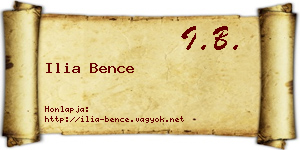Ilia Bence névjegykártya